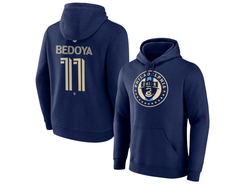 Youth Philadelphia Union #11 Alejandro Bedoya Team Authentic Pullover Hoodie - Navy