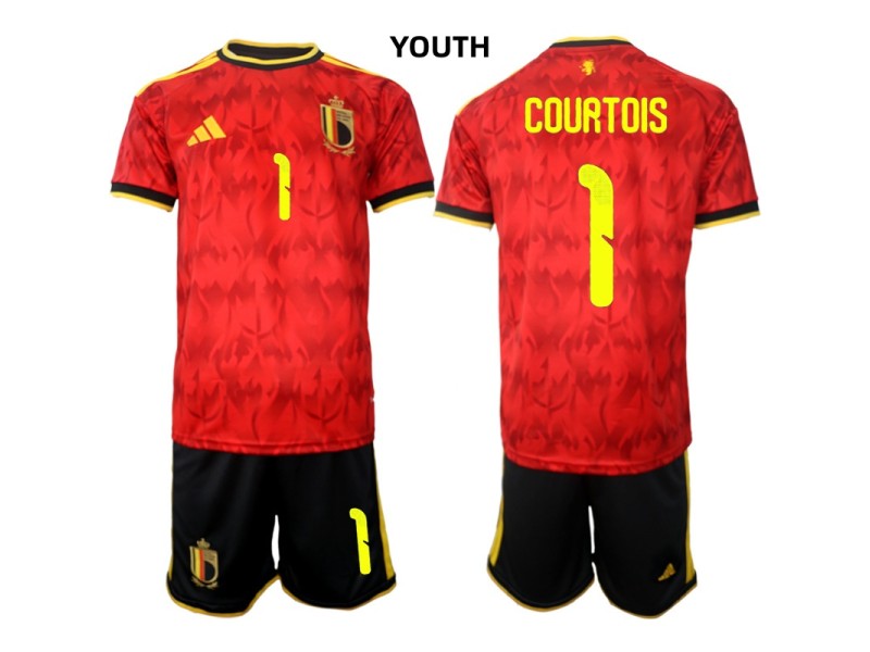 Youth COURTOIS Belgium 2026 World Cup Home Fan Jersey - Red