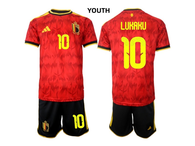 Youth LUKAKU Belgium 2026 World Cup Home Fan Jersey - Red