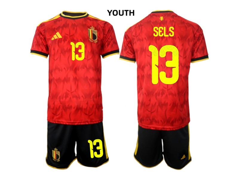 Youth SELS Belgium 2026 World Cup Home Fan Jersey - Red