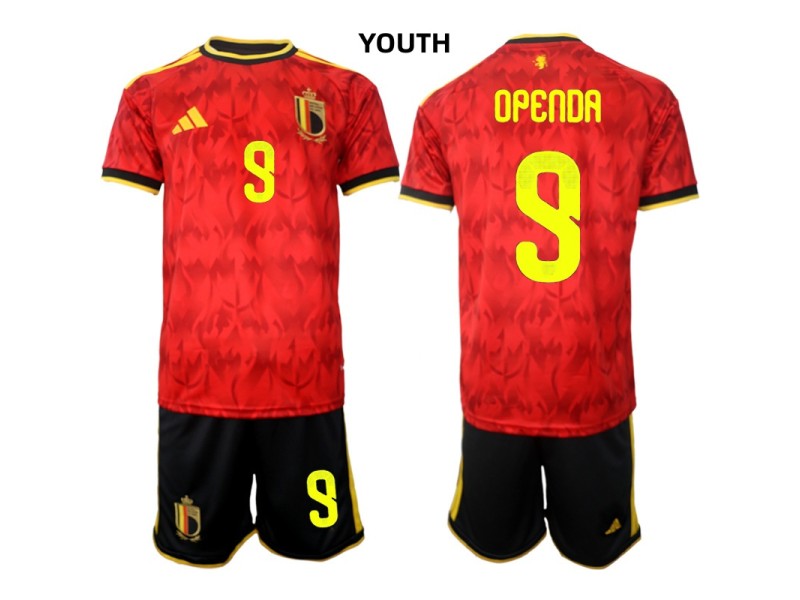 Youth OPENDA Belgium 2026 World Cup Home Fan Jersey - Red
