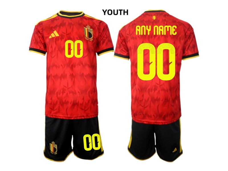 Youth Custom Belgium 2026 World Cup Home Fan Jersey - Red