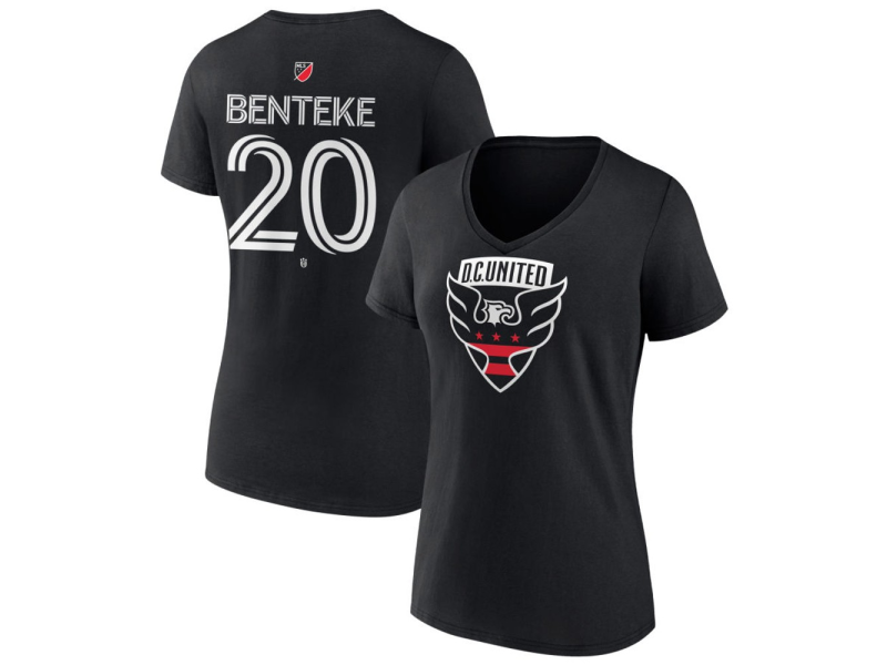 Women's D.C. United #20 Christian Benteke Team Authentic V-Neck T-Shirt - Black