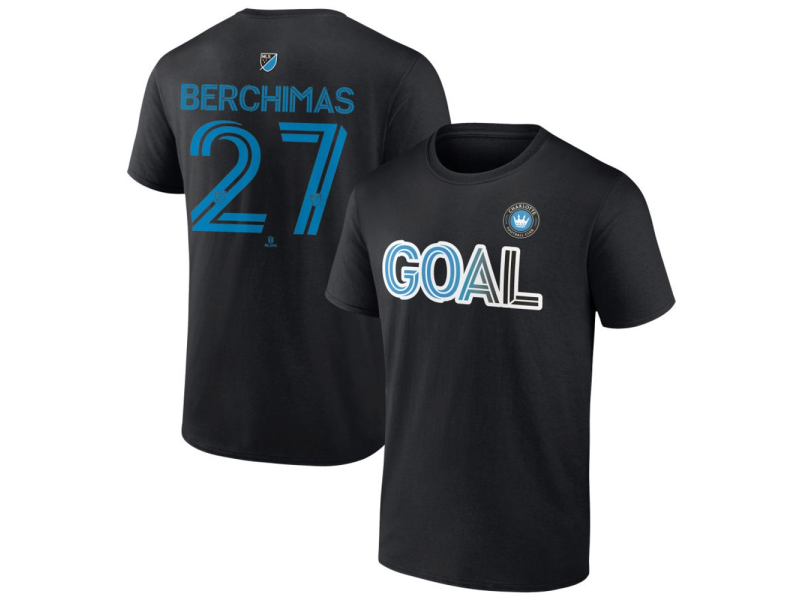 Men's Charlotte FC Goal #27 Nimfasha Berchimas T-Shirt - Black