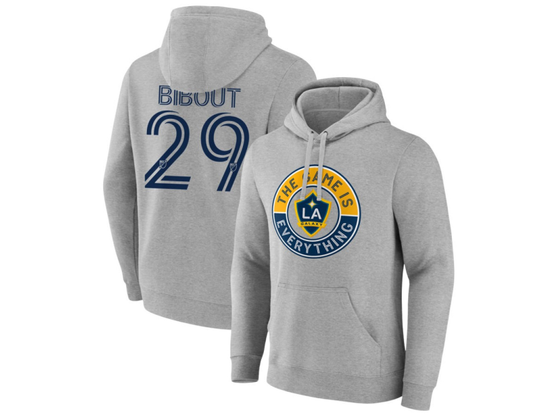 Men's LA Galaxy The Game Is Everything #29 Aaron Bibout Pullover Hoodie - Gray