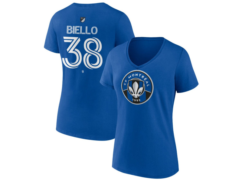 Women's CF Montreal #38 Allesandro Biello Team Authentic V-Neck T-Shirt - Royal