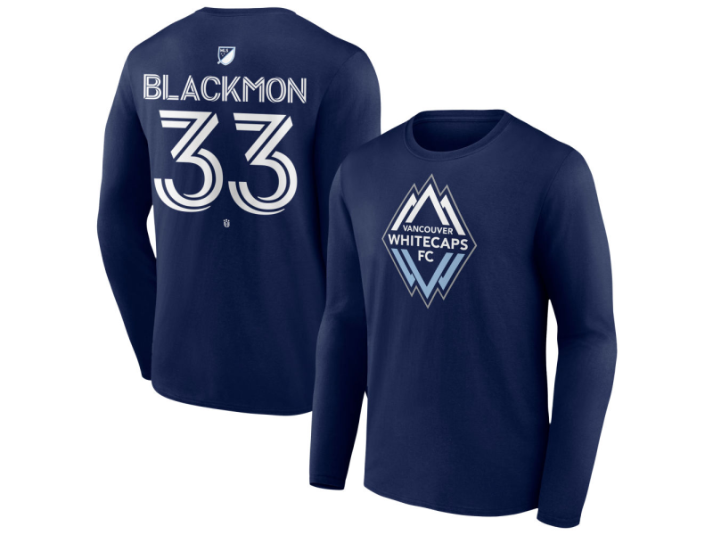 Youth Vancouver Whitecaps FC #33 Tristen Blackmon Team Authentic Long Sleeve T-Shirt - Navy