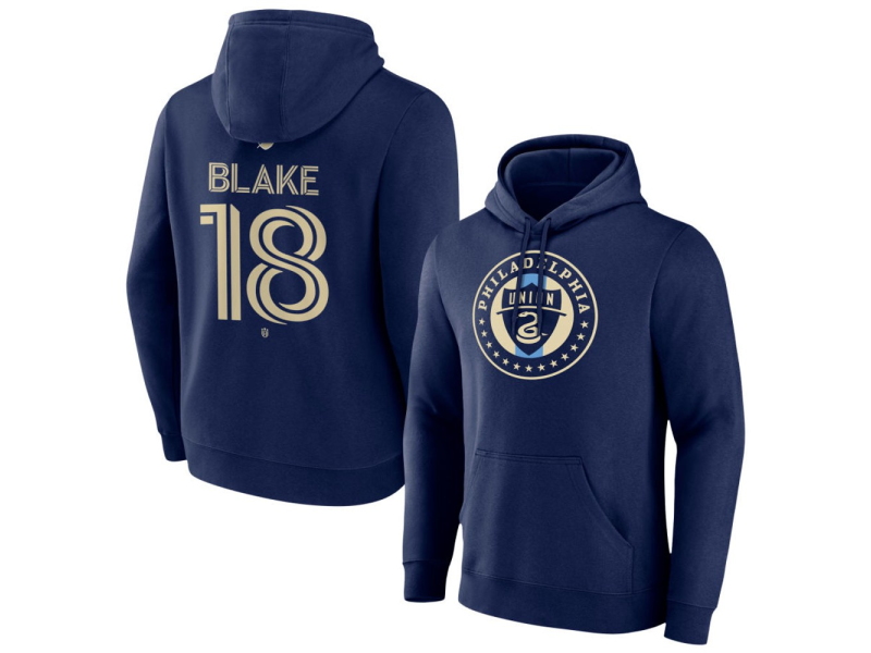 Youth Philadelphia Union #18 Andre Blake Team Authentic Pullover Hoodie - Navy