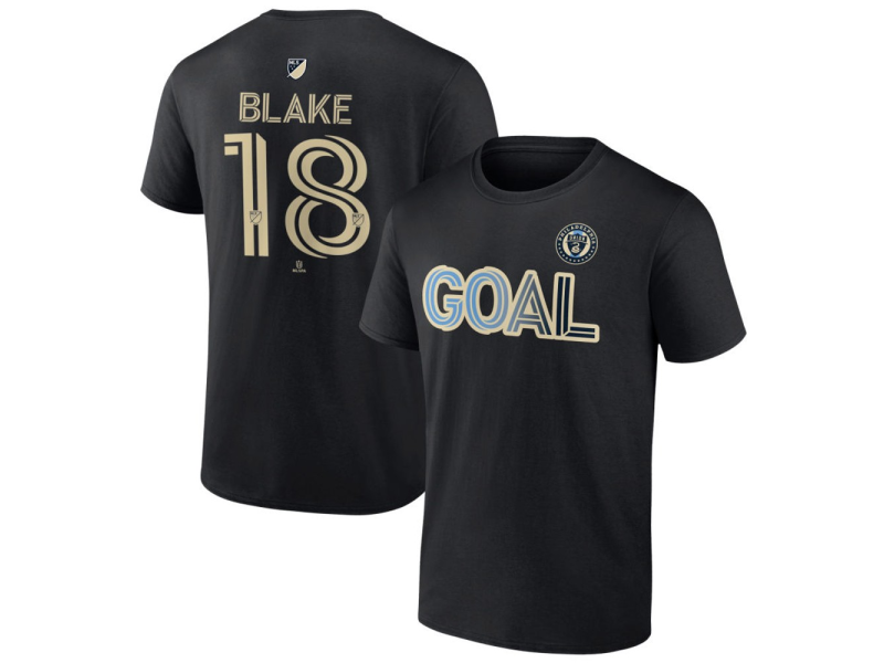 Men's Philadelphia Union Goal #18 Andre Blake T-Shirt - Black