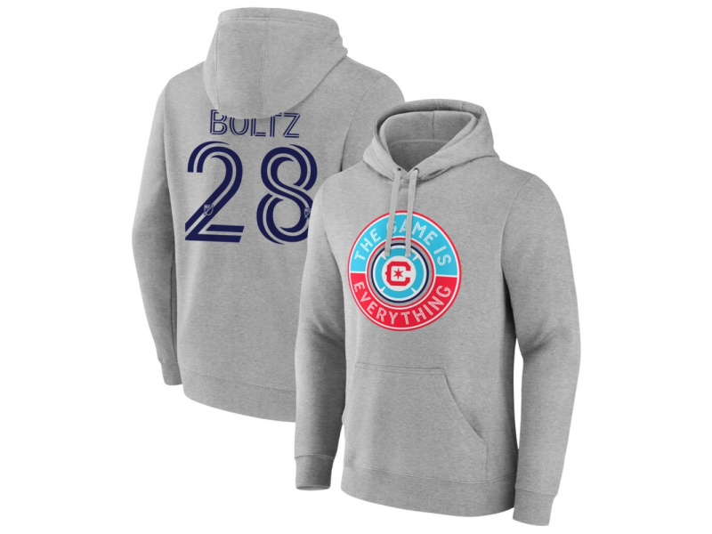 Men's Chicago Fire The Game Is Everything #28 Dean Boltz Pullover Hoodie - Gray