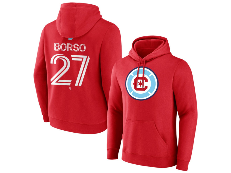 Men's Chicago Fire Authentic Stack #27 Dylan Borso Pullover Hoodie - Red