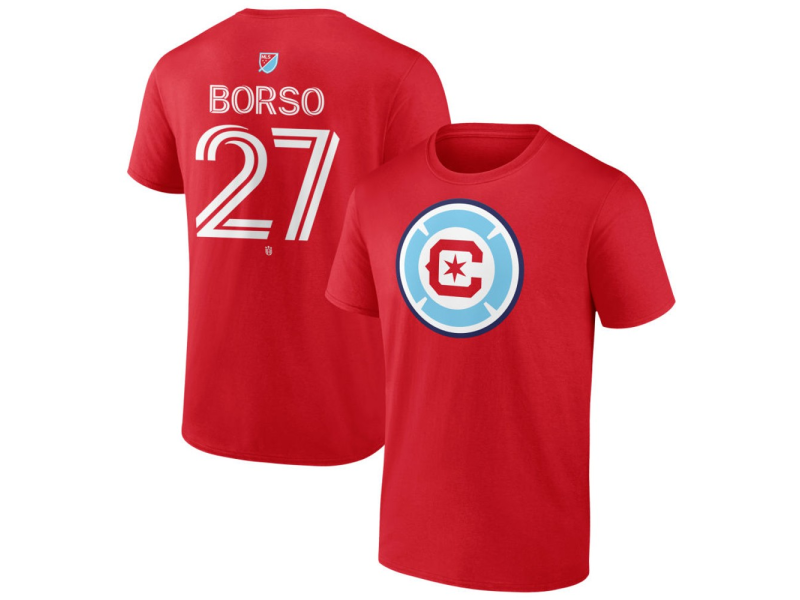 Youth Chicago Fire Authentic Stack #27 Dylan Borso T-Shirt - Red