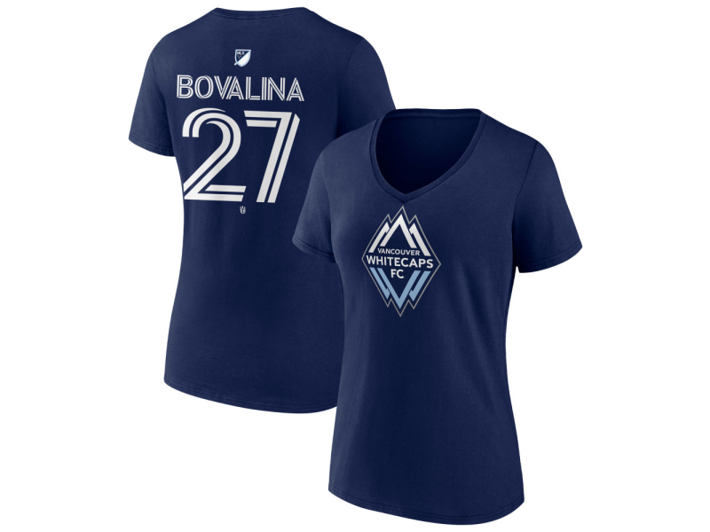 Women's Vancouver Whitecaps FC #27 Giuseppe Bovalina Team Authentic V-Neck T-Shirt - Navy