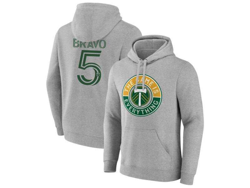 Men's Portland Timbers The Game Is Everything #5 Claudio Bravo Pullover Hoodie - Gray