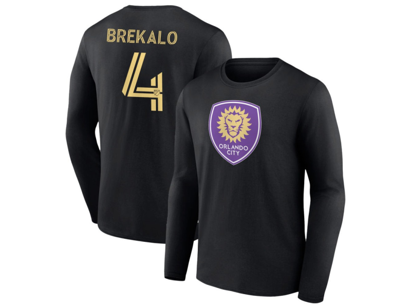Youth Orlando City SC #4 David Brekalo Long Sleeve T-Shirt - Black