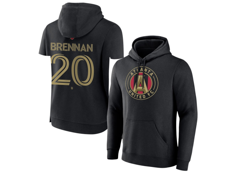 Youth Atlanta United FC #20 Luke Brennan Team Authentic Pullover Hoodie - Black