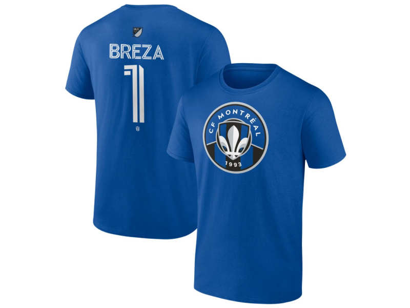 Men's CF Montreal #1 Sebastian Breza Team Authentic T-Shirt - Royal