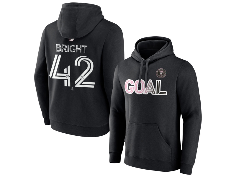 Men's Inter Miami CF Goal #42 Yannick Bright Pullover Hoodie - Black