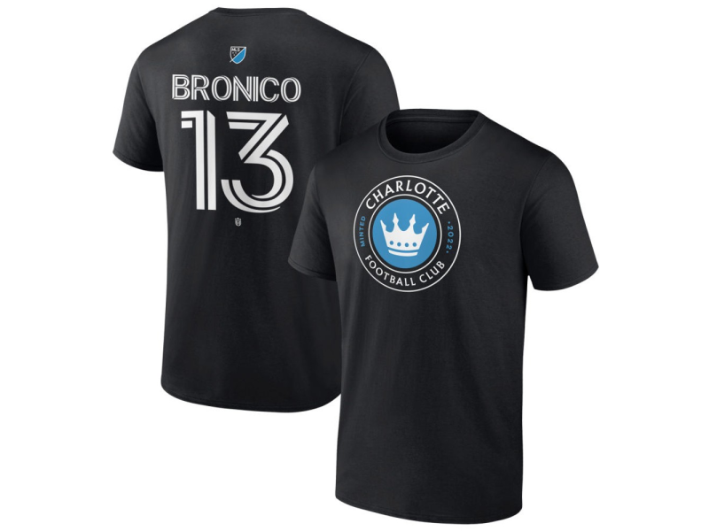Men's Charlotte FC #13 Brandt Bronico Team Authentic T-Shirt - Black