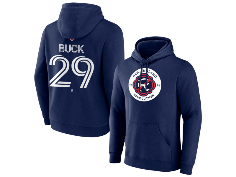 Youth New England Revolution #29 Noel Buck Team Authentic Pullover Hoodie - Navy
