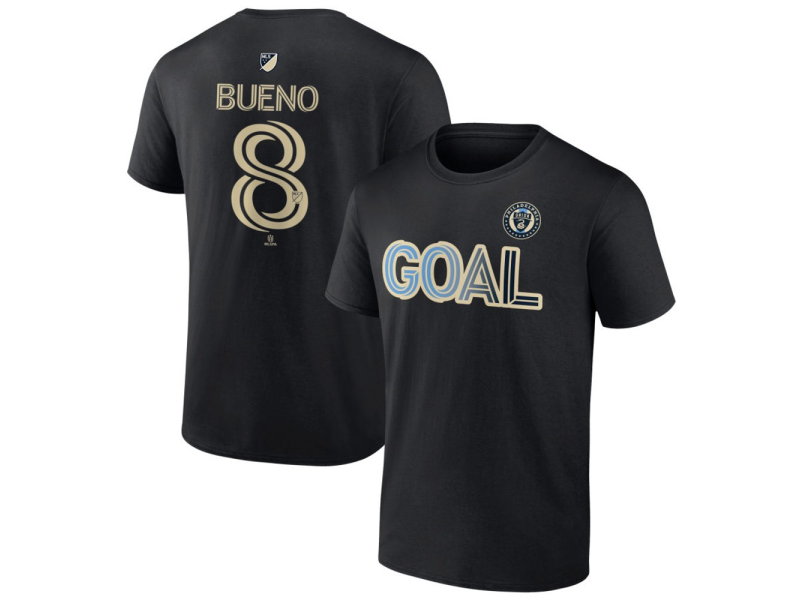 Men's Philadelphia Union Goal #8 Jesus Bueno T-Shirt - Black