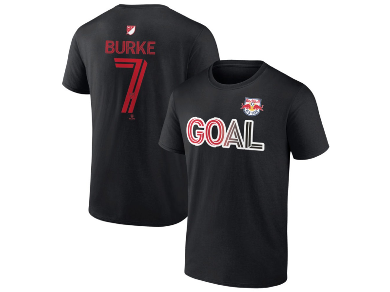 Men's New York Red Bulls Goal #7 Cory Burke T-Shirt - Black