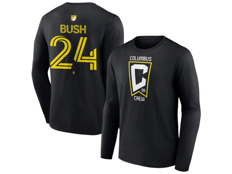 Youth Columbus Crew #24 Evan Bush Team Authentic Long Sleeve T-Shirt - Black