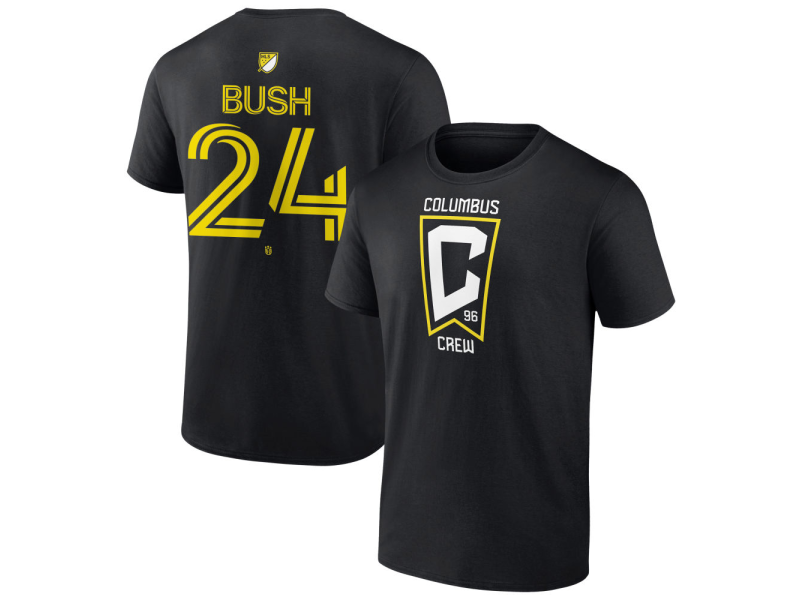 Men's Columbus Crew #24 Evan Bush Team Authentic T-Shirt - Black