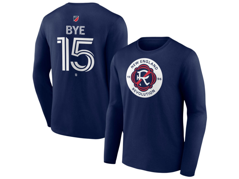 Men's New England Revolution #15 Brandon Bye Team Authentic Long Sleeve T-Shirt - Navy