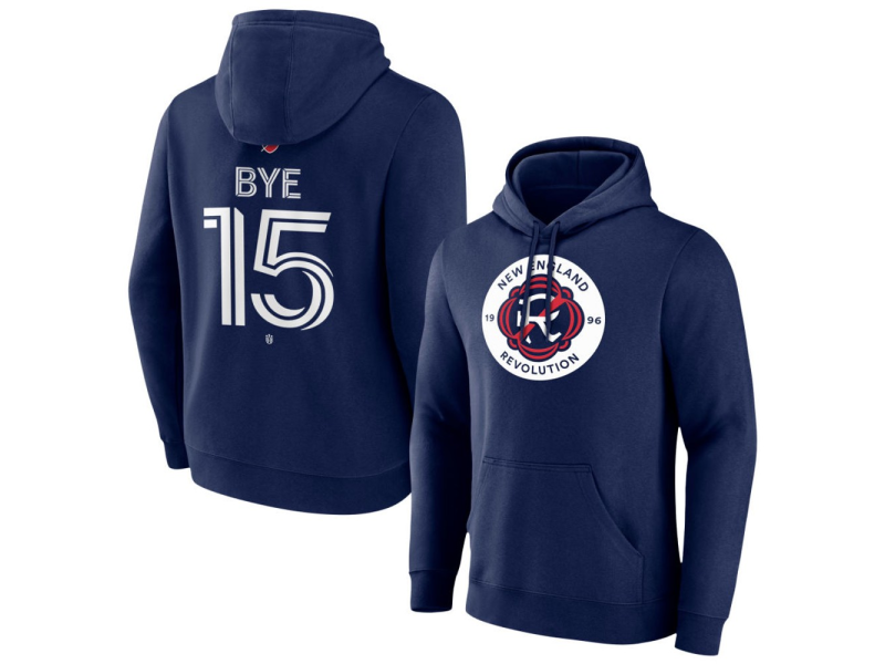 Men's New England Revolution #15 Brandon Bye Team Authentic Pullover Hoodie - Navy