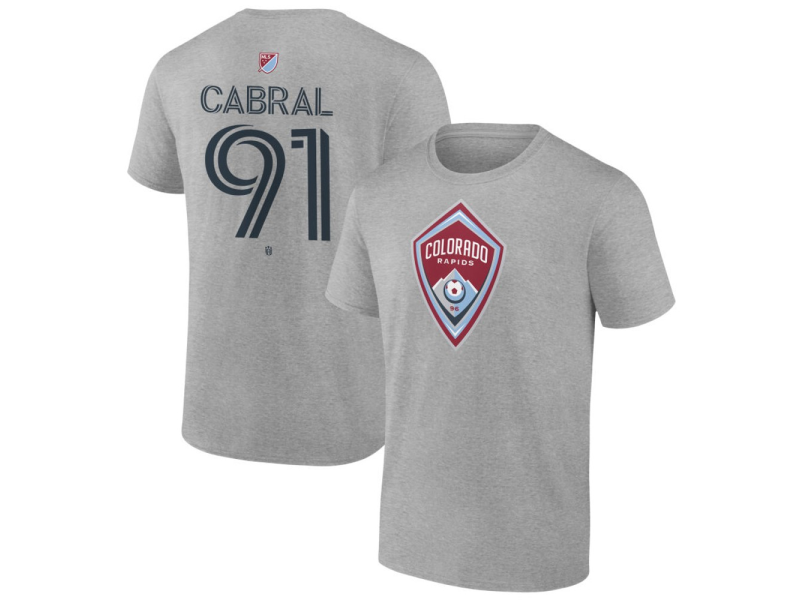 Youth Colorado Rapids #91 Kevin Cabral Team Authentic T-Shirt - Gray