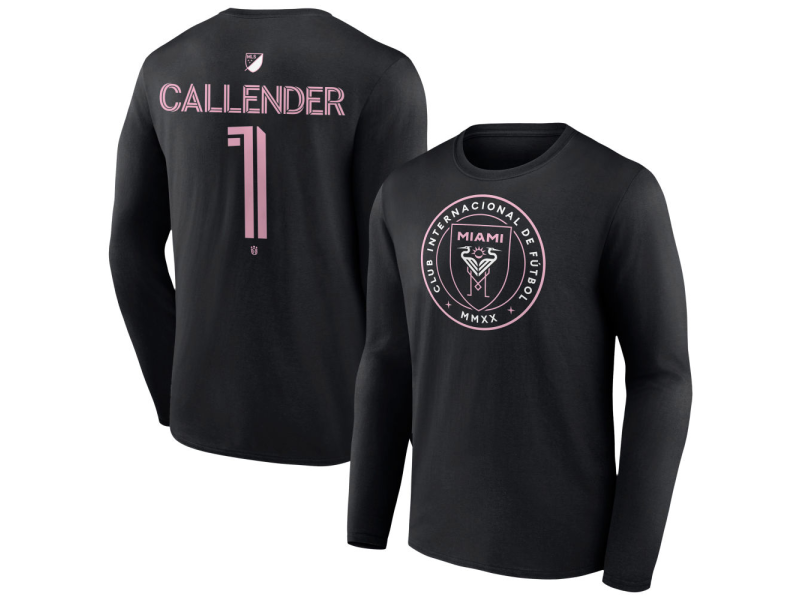 Youth Inter Miami CF Authentic Stack #1 Drake Callender Long Sleeve T-Shirt - Black