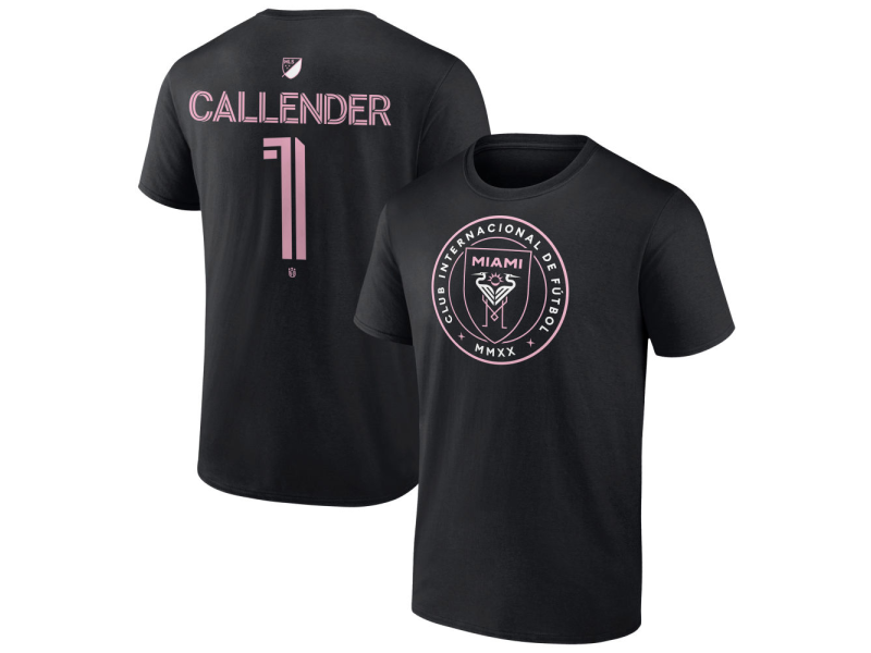 Men's Inter Miami CF Authentic Stack #1 Drake Callender T-Shirt - Black