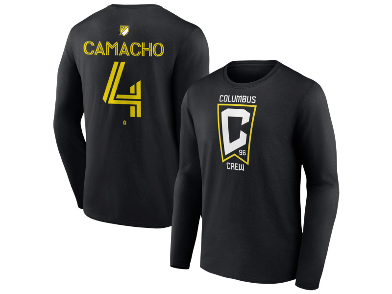 Men's Columbus Crew #4 Rudy Camacho Team Authentic Long Sleeve T-Shirt - Black