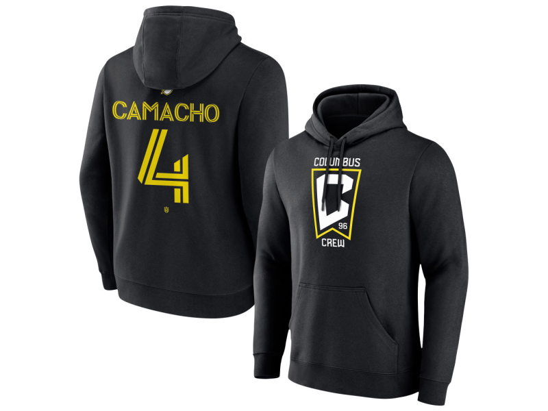 Youth Columbus Crew #4 Rudy Camacho Team Authentic Pullover Hoodie - Black