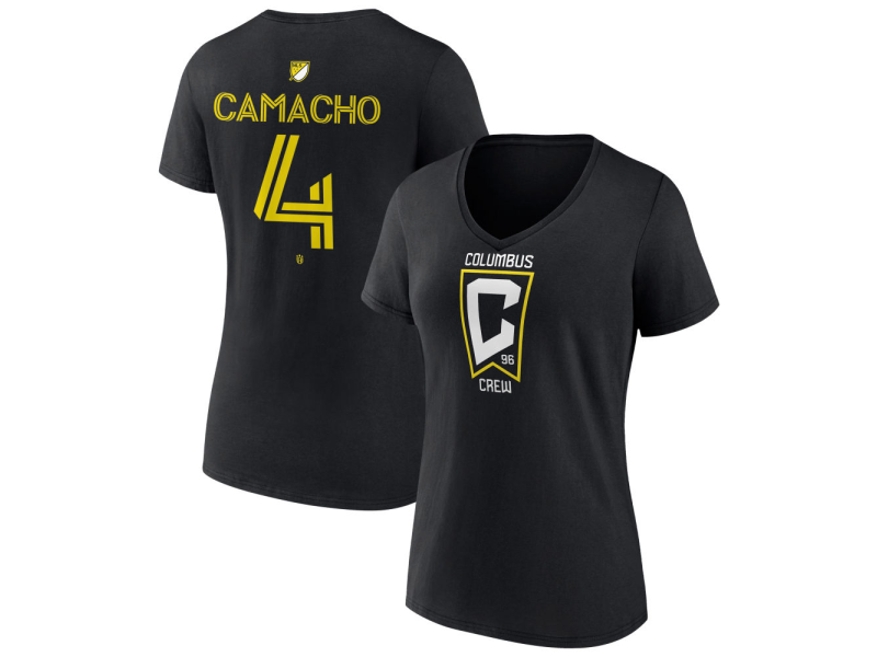 Women's Columbus Crew #4 Rudy Camacho Team Authentic V-Neck T-Shirt - Black