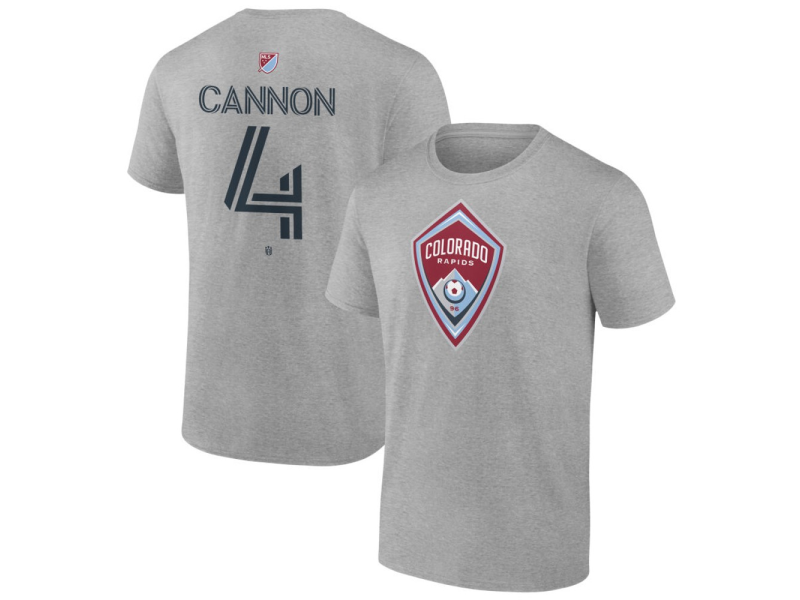 Men's Colorado Rapids #4 Reggie Cannon Team Authentic T-Shirt - Gray