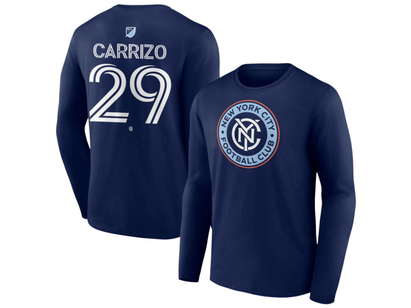 Youth New York City FC #29 Maximo Carrizo Team Authentic Long Sleeve T-Shirt - Navy