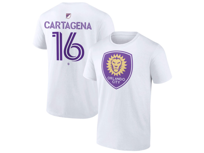 Men's Orlando City SC Authentic Stack #16 Wilder Cartagena T-Shirt - White