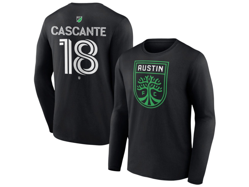 Men's Austin FC #18 Julio Cascante Team Authentic Long Sleeve T-Shirt - Black