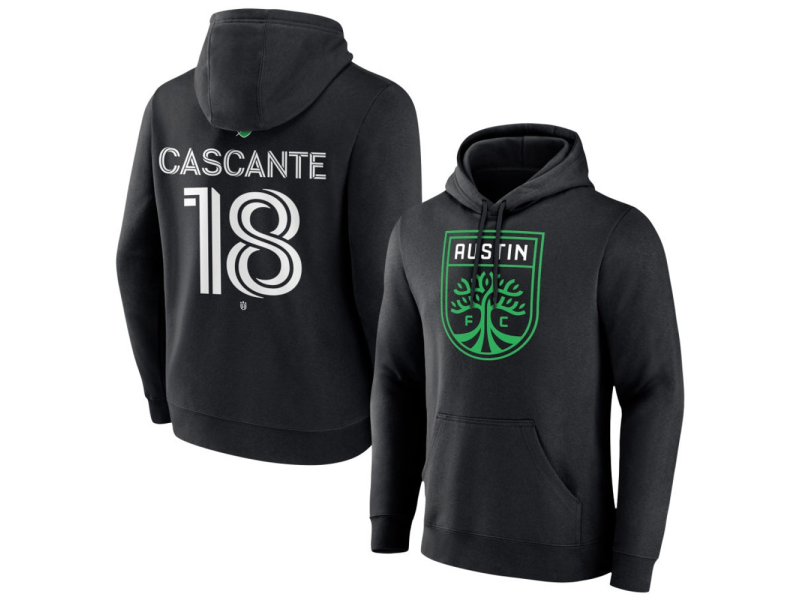 Men's Austin FC #18 Julio Cascante Team Authentic Pullover Hoodie - Black