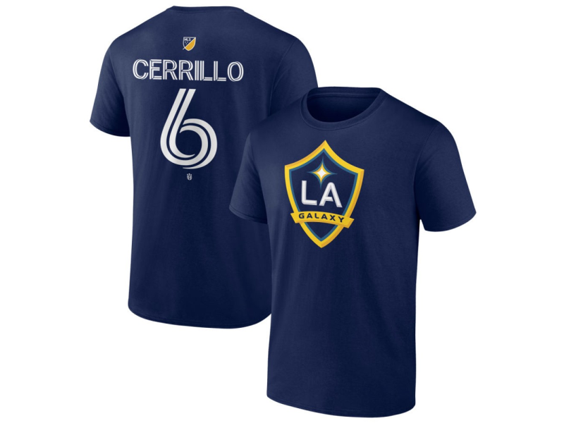 Men's LA Galaxy #6 Edwin Cerrillo Team Authentic T-Shirt - Navy