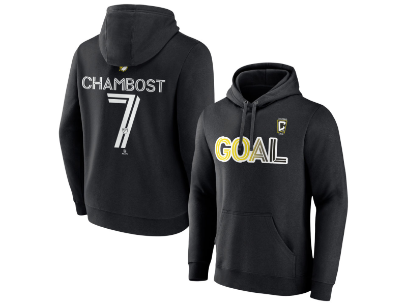 Men's Columbus Crew Goal #7 Dylan Chambost Pullover Hoodie - Black