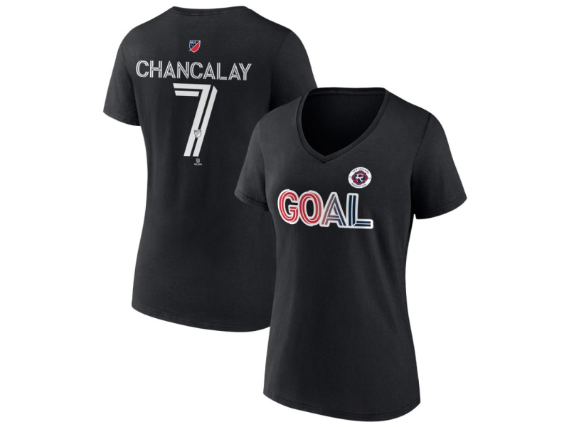 Women's New England Revolution Goal #7 Tomas Chancalay V-Neck T-Shirt - Black