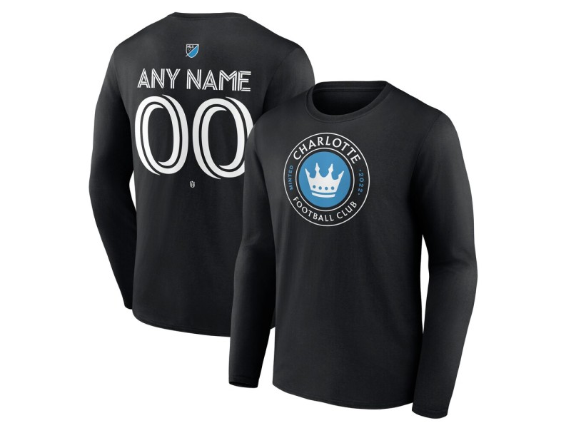 Men's Charlotte FC Custom Team Authentic Long Sleeve T-Shirt - Black