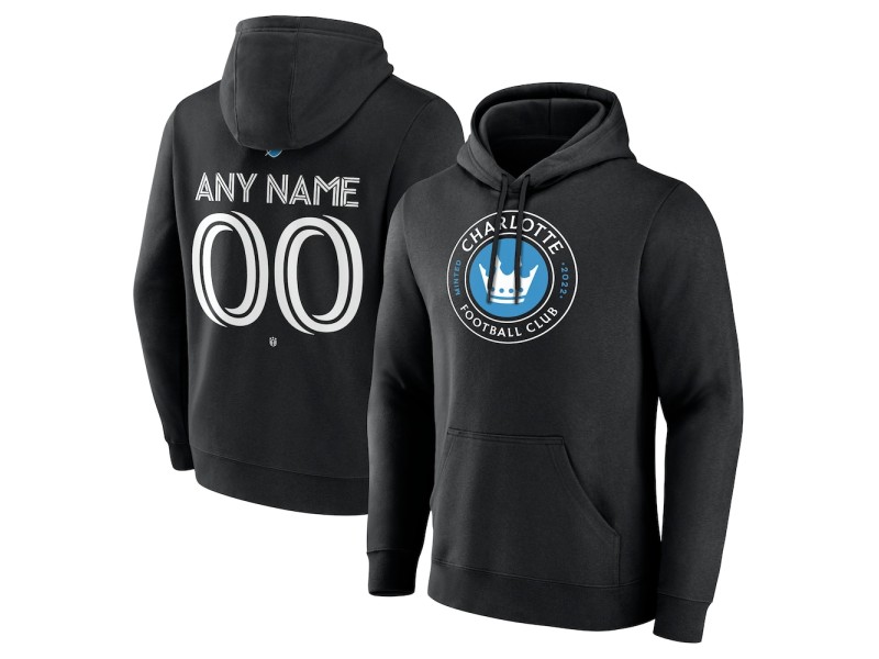 Youth Charlotte FC Custom Team Authentic Pullover Hoodie - Black