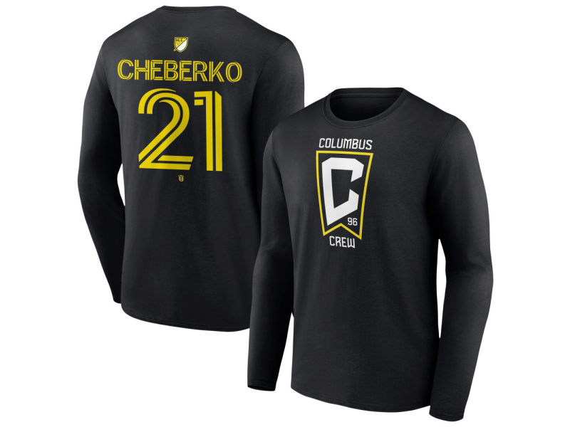 Men's Columbus Crew #21 Yevhen Cheberko Team Authentic Long Sleeve T-Shirt - Black