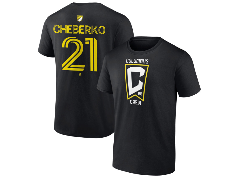 Men's Columbus Crew #21 Yevhen Cheberko Team Authentic T-Shirt - Black