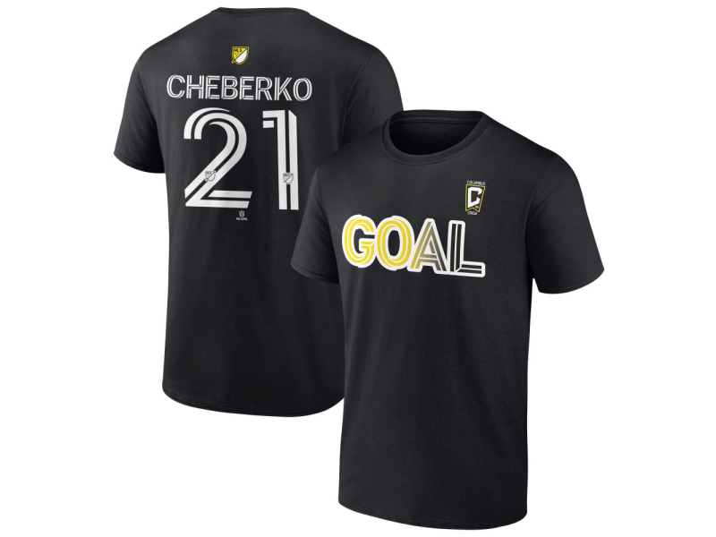 Youth Columbus Crew Goal #21 Yevhen Cheberko T-Shirt - Black