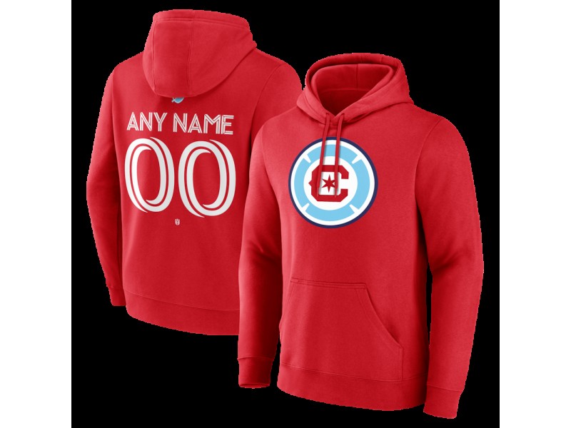 Men's Chicago Fire Authentic Stack Custom Pullover Hoodie - Red
